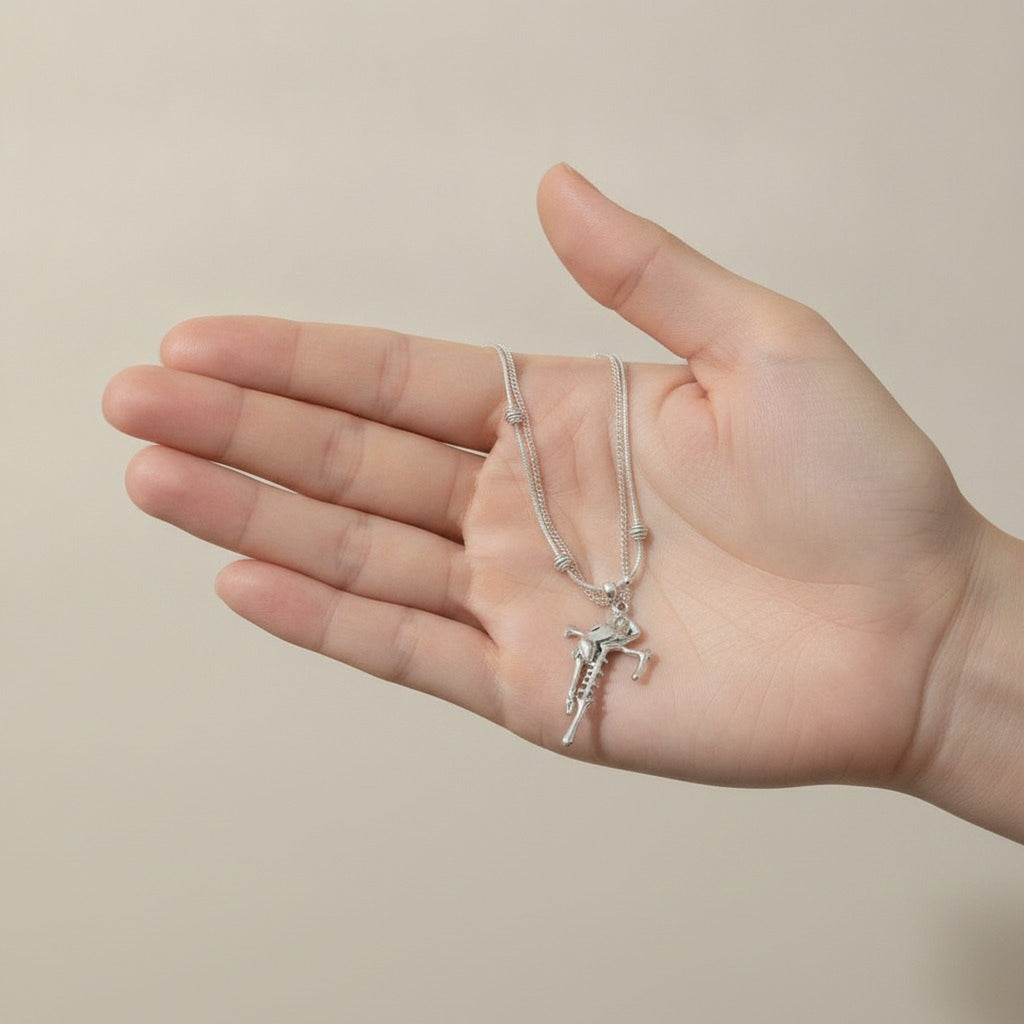 Layered Abstract Figure Pendant Necklace – jewelry (view 3)