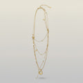 Layered Necklace with Pearls and Abstract Pendant – jewelry (view 1)