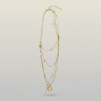 Layered Necklace with Pearls and Abstract Pendant – jewelry (view 1)