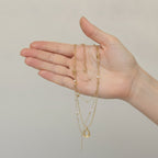Layered Necklace with Pearls and Abstract Pendant – jewelry (view 3)