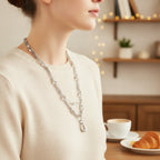 Multi-Strand Layered Pearl Pendant Necklace – jewelry (view 2)