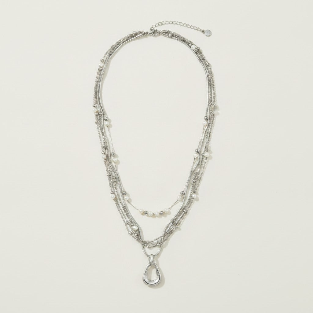 Multi-Strand Layered Pearl Pendant Necklace – jewelry (view 1)