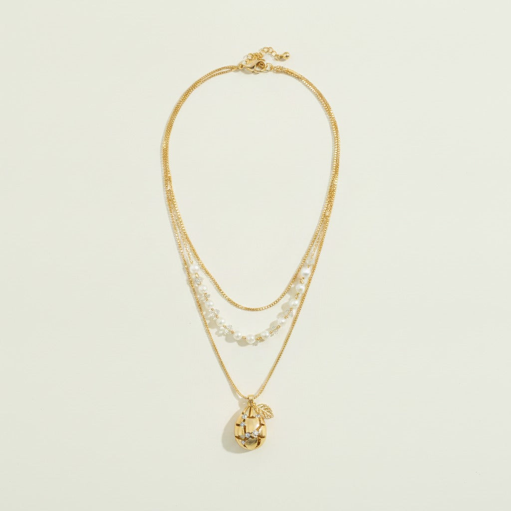 Elegant Layered Pearl Teardrop Necklace – jewelry (view 1)