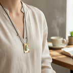 Chic Adjustable Pendant Necklace with Stone – jewelry (view 2)