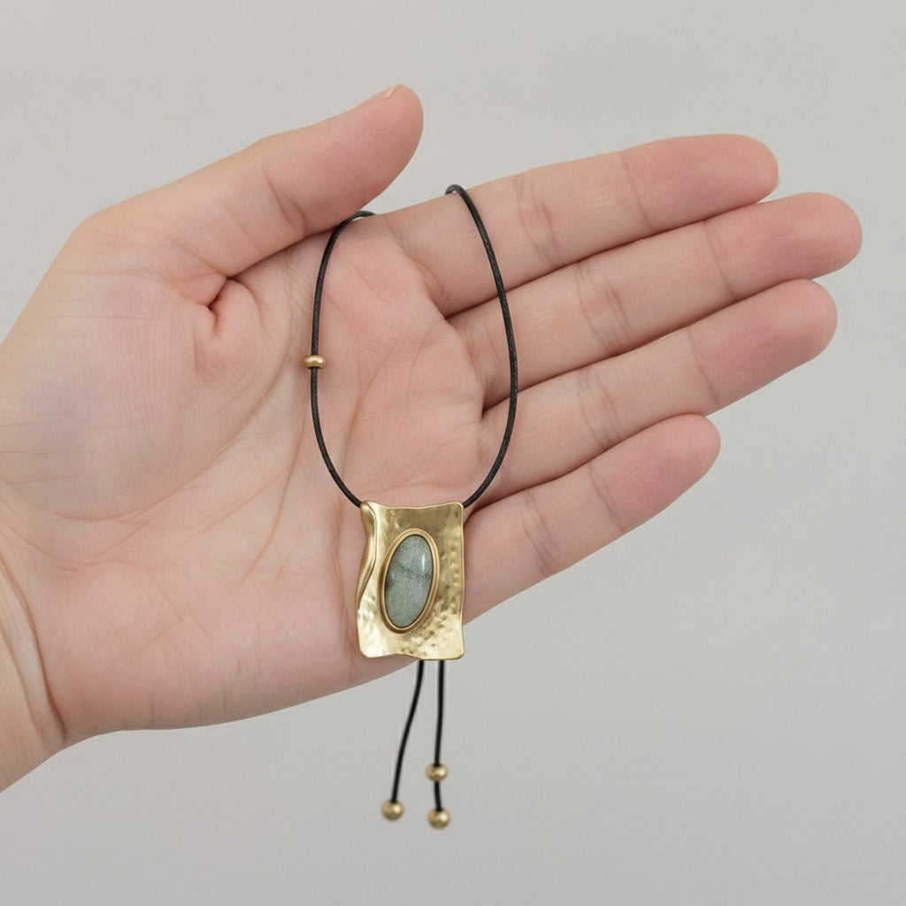 Chic Adjustable Pendant Necklace with Stone – jewelry (view 3)