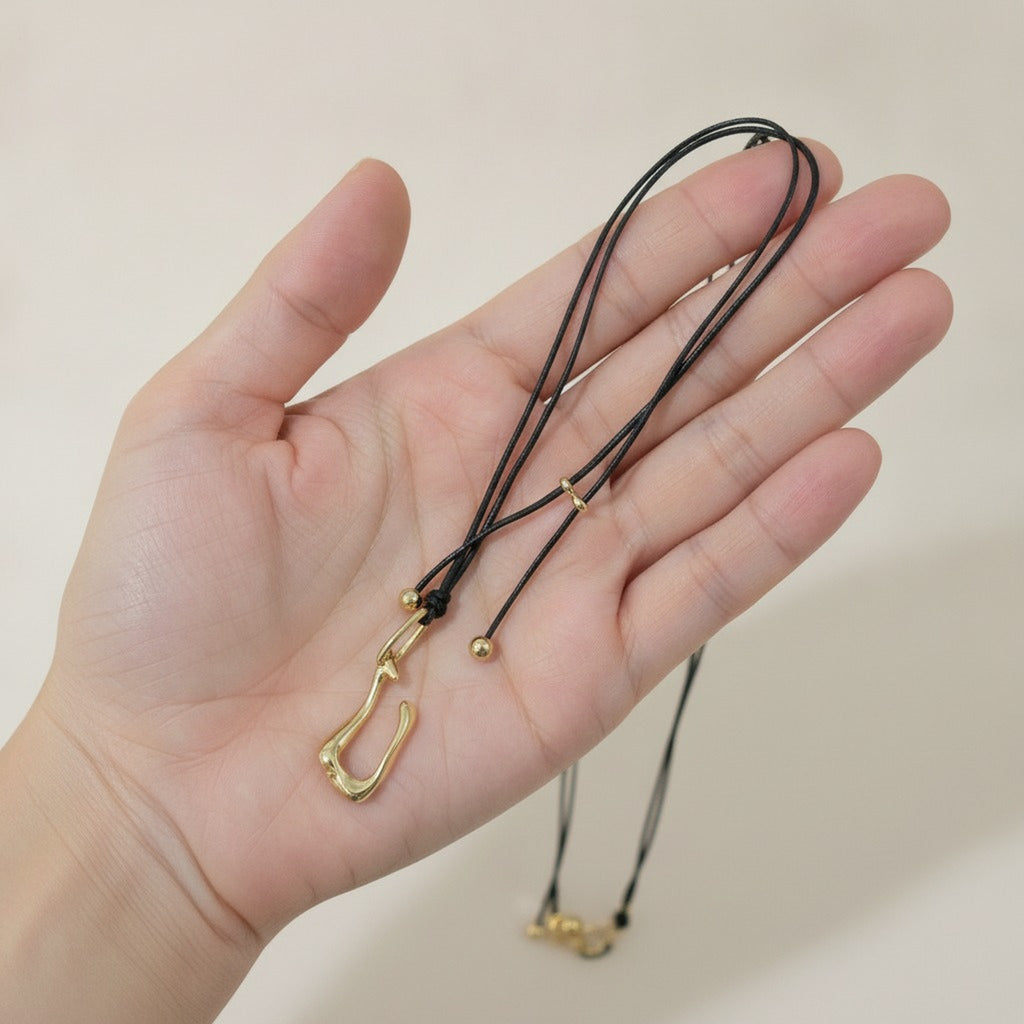 Abstract Hook Adjustable Cord Necklace – jewelry (view 3)