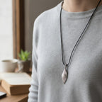 Adjustable Cord Leaf Pendant Necklace – jewelry (view 2)