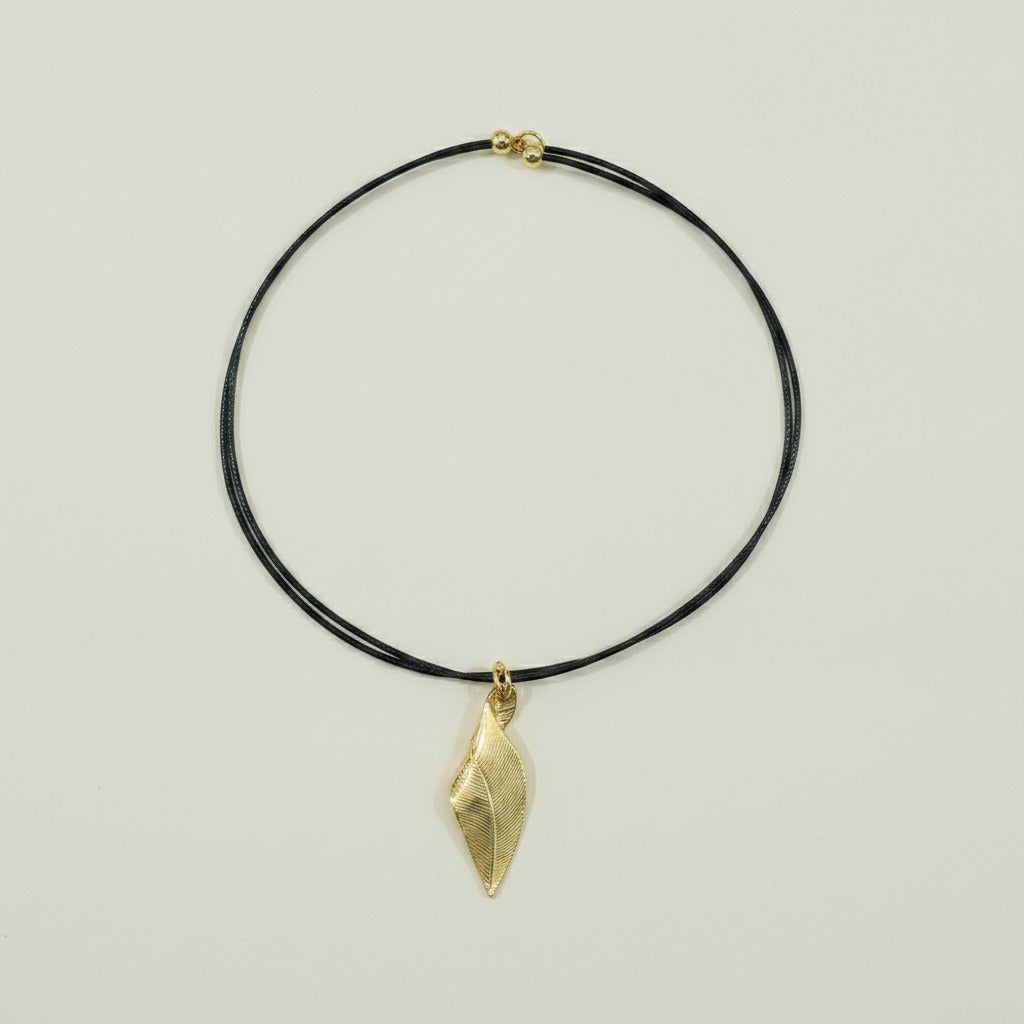 Leaf Pendant Cord Necklace – jewelry (view 1)