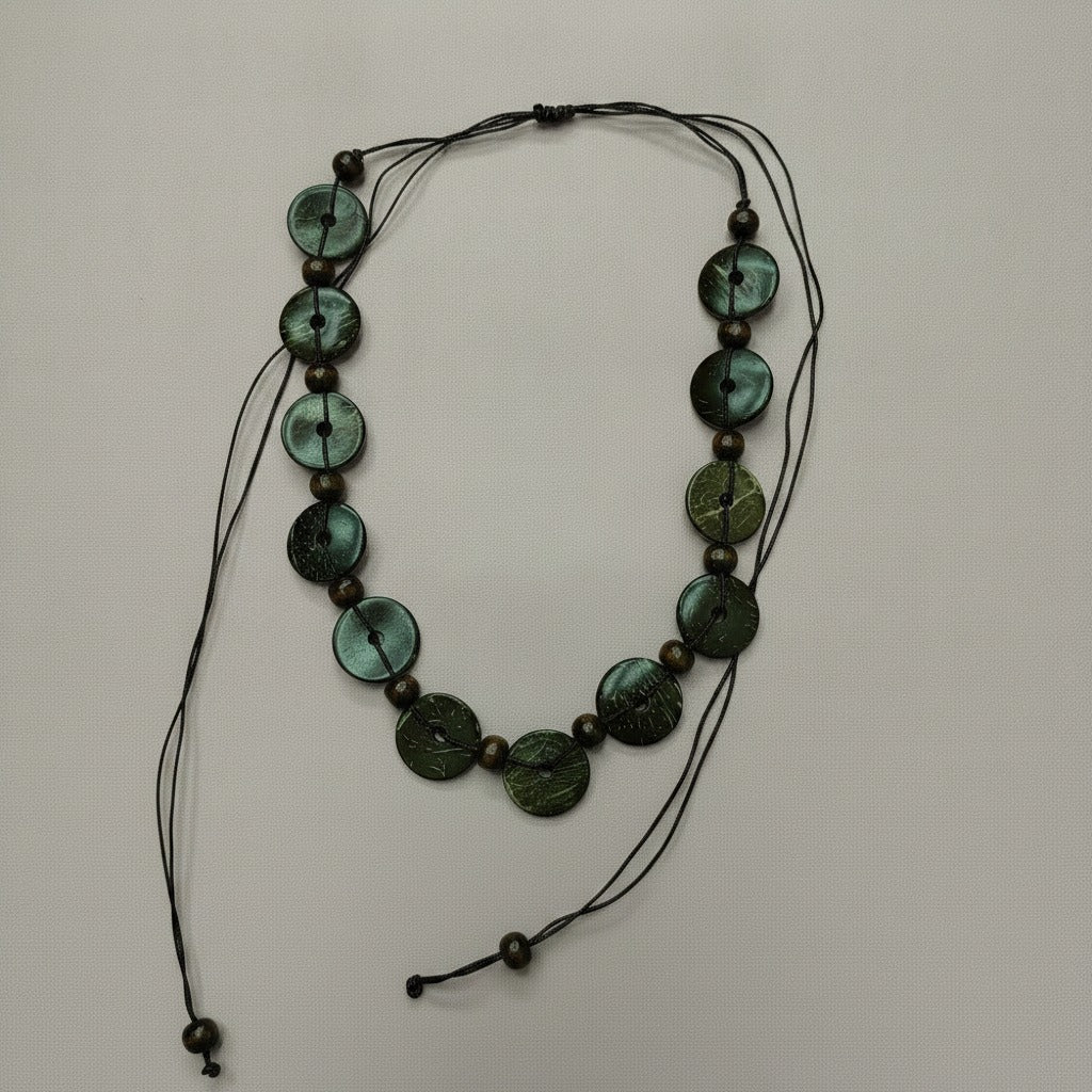 Natural Coconut Shell Beaded Necklace – jewelry (view 1)
