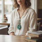 Boho Spiral Tassel Pendant Cord Necklace – jewelry (view 2)