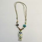 Colorful Ceramic Fish Cord Necklace – jewelry (view 1)