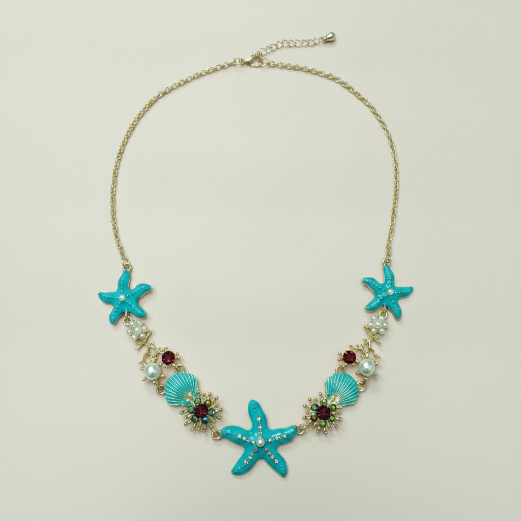 Coastal Starfish Seashell Charm Necklace – jewelry (view 1)