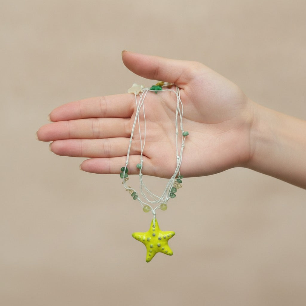 Chunky Starfish Ocean Theme Necklace – jewelry (view 3)
