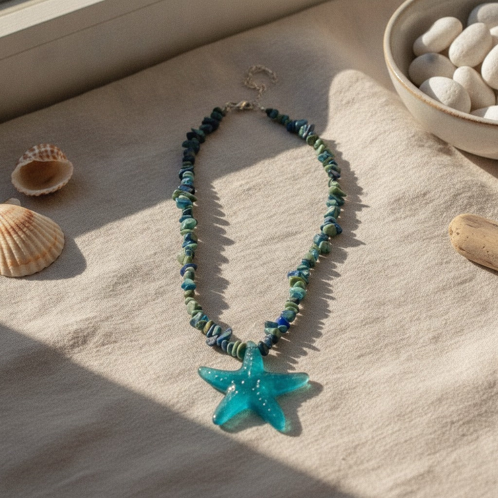Chip Stone Starfish Pendant Necklace – jewelry (view 2)