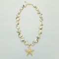 Iridescent Mother of Pearl Starfish Pendant Necklace – jewelry (view 1)