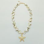 Iridescent Mother of Pearl Starfish Pendant Necklace – jewelry (view 1)