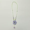 Crochet Flower Beaded Pendant Necklace – jewelry (view 1)