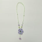 Crochet Flower Beaded Pendant Necklace – jewelry (view 1)