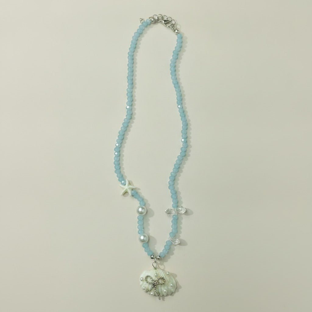Beaded Necklace with Shell and Starfish Charms – jewelry (view 1)