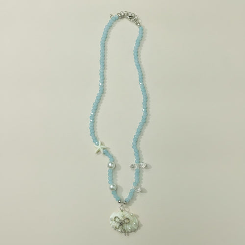 Beaded Necklace with Shell and Starfish Charms – jewelry (view 1)
