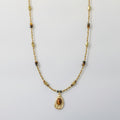 Gold Beaded Pendant Necklace – jewelry (view 1)