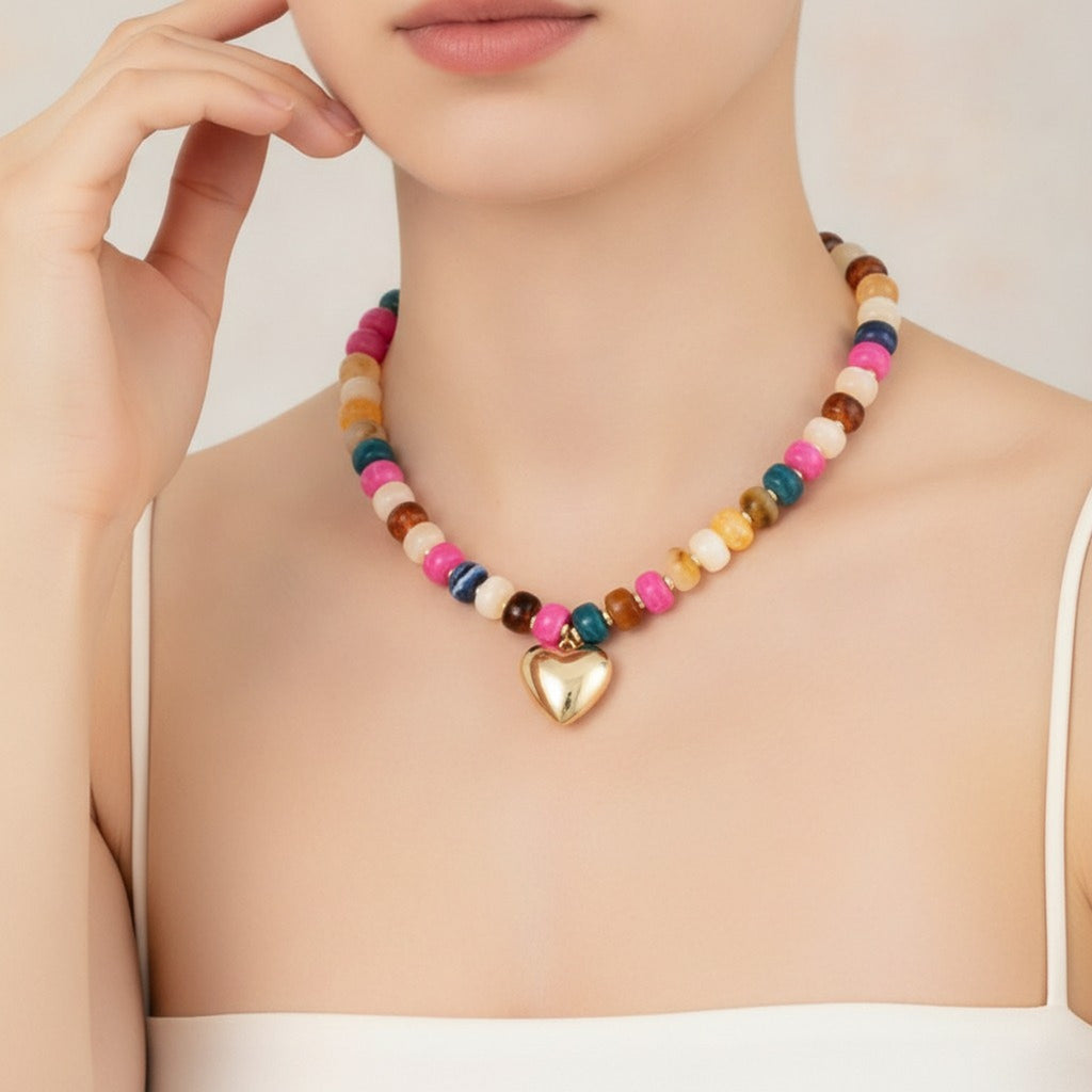 Beaded Charm Necklace – jewelry (view 7)