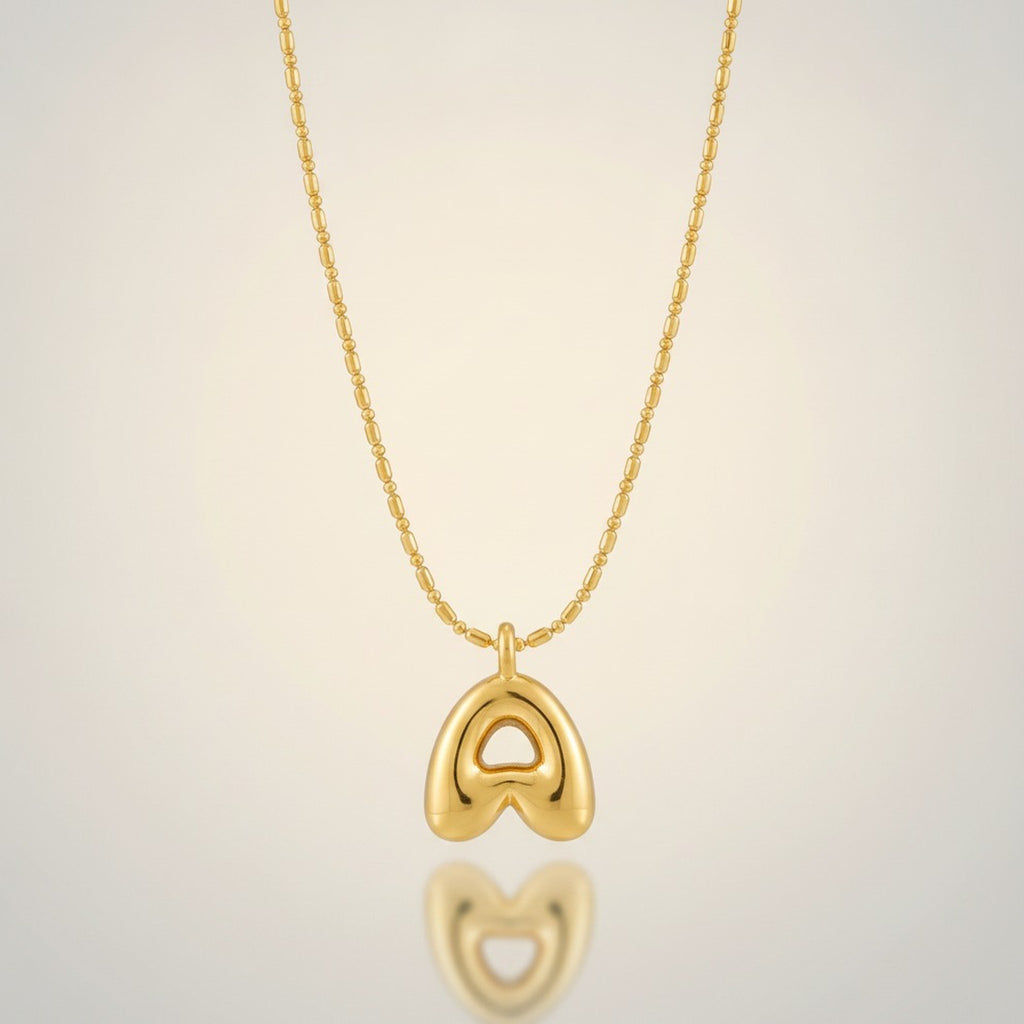 Chunky Bubble Letter Pendant Necklace – jewelry (view 1)