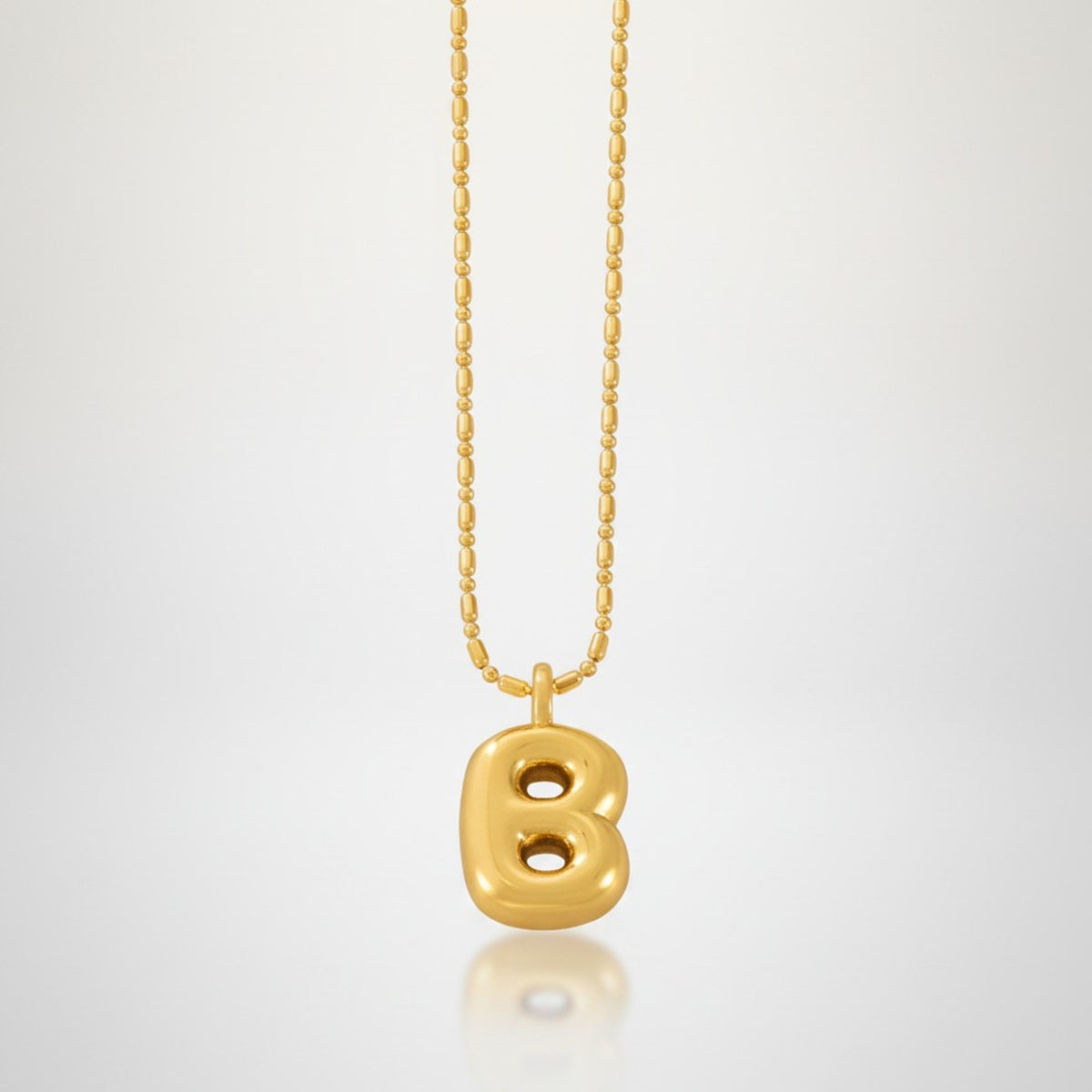 Chunky Bubble Letter Pendant Necklace – jewelry (view 2)