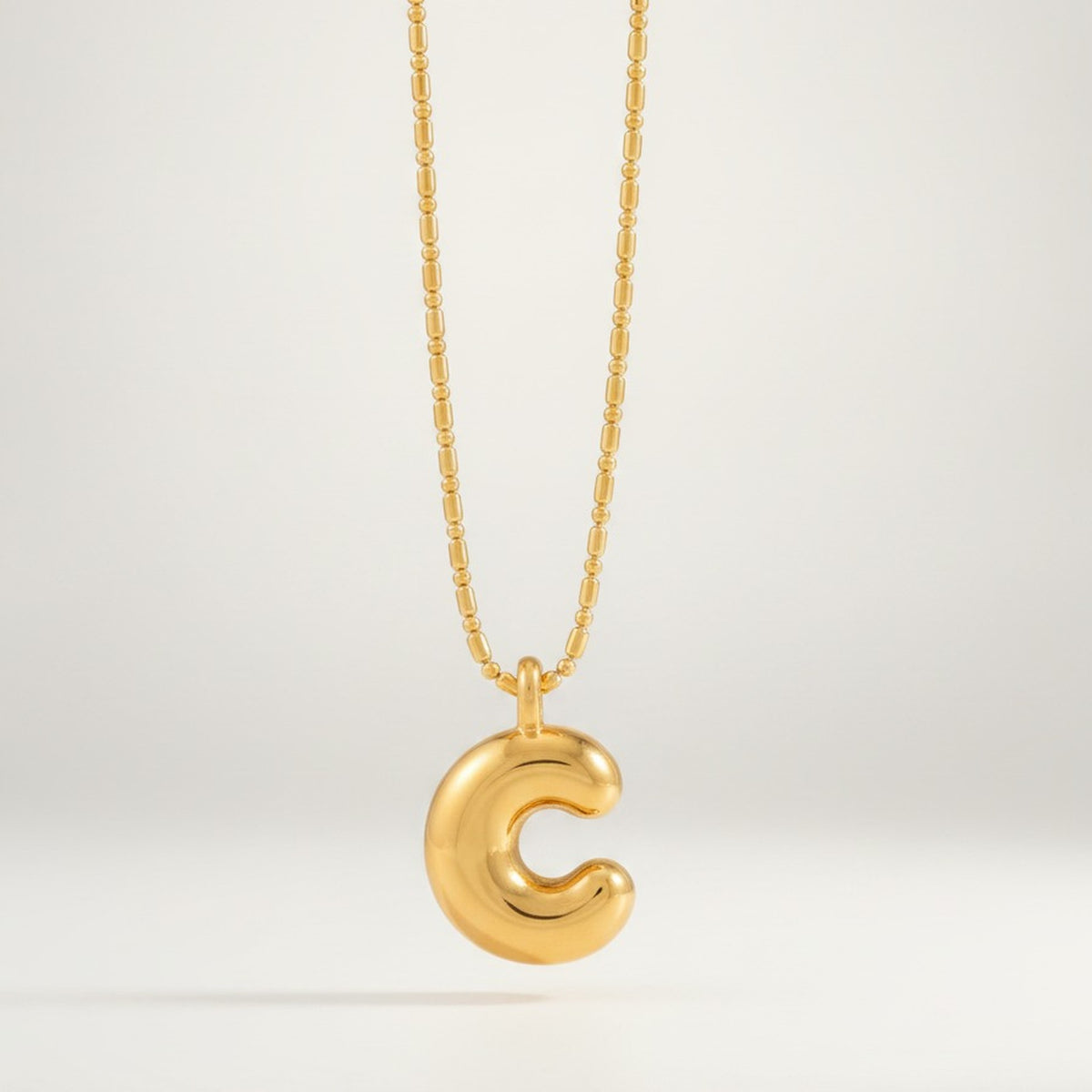 Chunky Bubble Letter Pendant Necklace – jewelry (view 3)