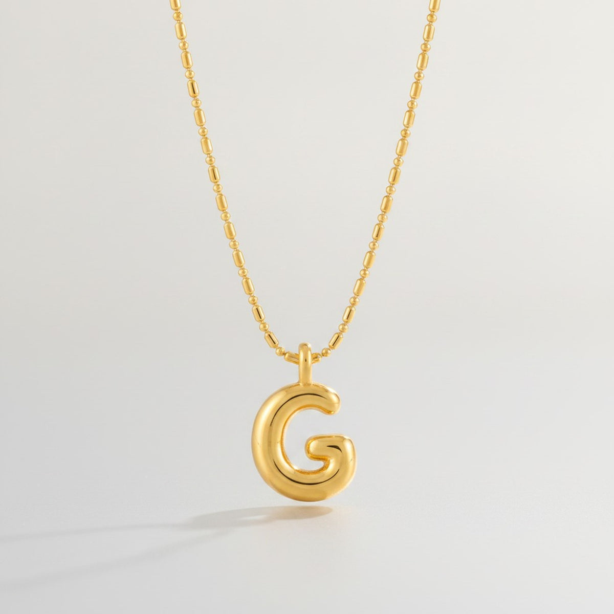 Chunky Bubble Letter Pendant Necklace – jewelry (view 4)