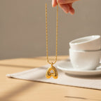 Chunky Bubble Letter Pendant Necklace – jewelry (view 5)