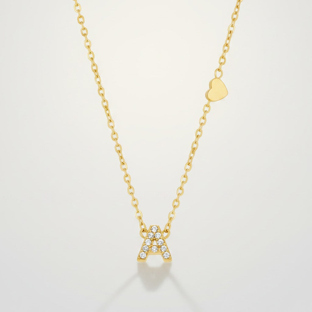 Dainty Initial Letter Pendant Necklace Heart Charm – jewelry (view 1)