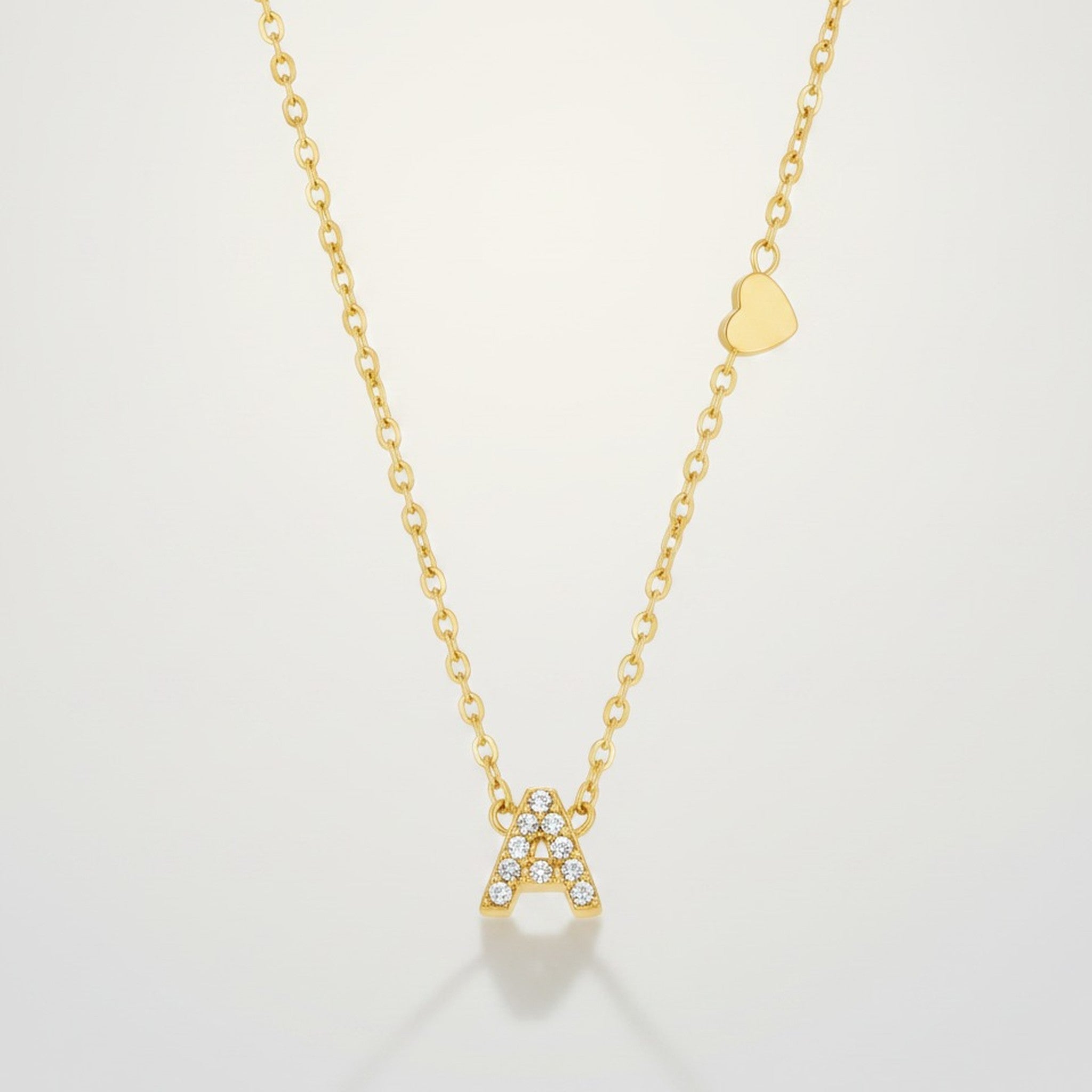 Dainty Initial Letter Pendant Necklace Heart Charm – jewelry (view 1)
