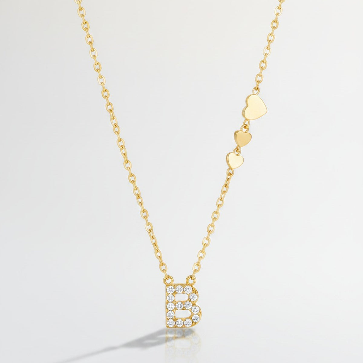 Dainty Initial Letter Pendant Necklace Heart Charm – jewelry (view 2)