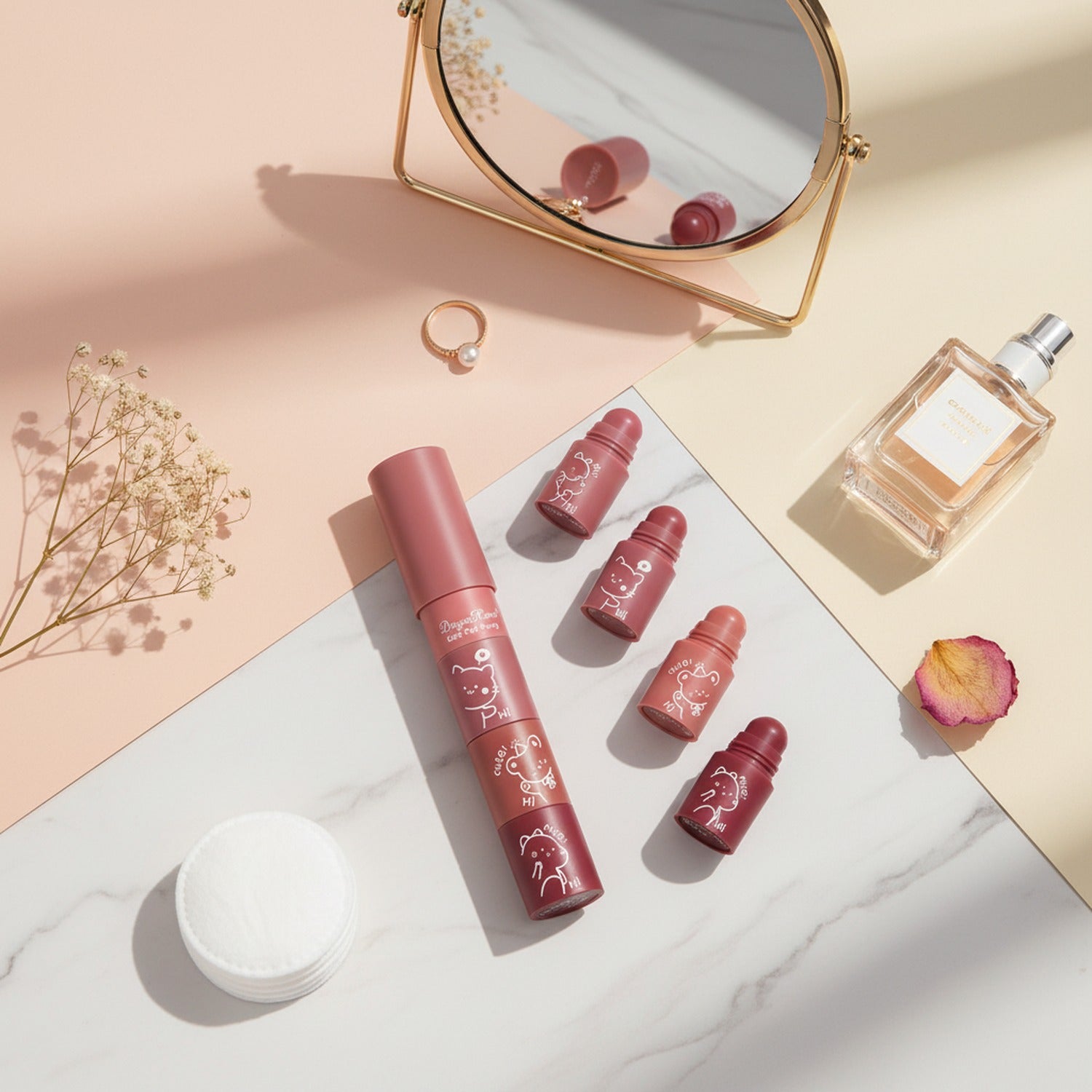 Cute Character Roller Lip Tint Set – Korean beauty tool (view 2)
