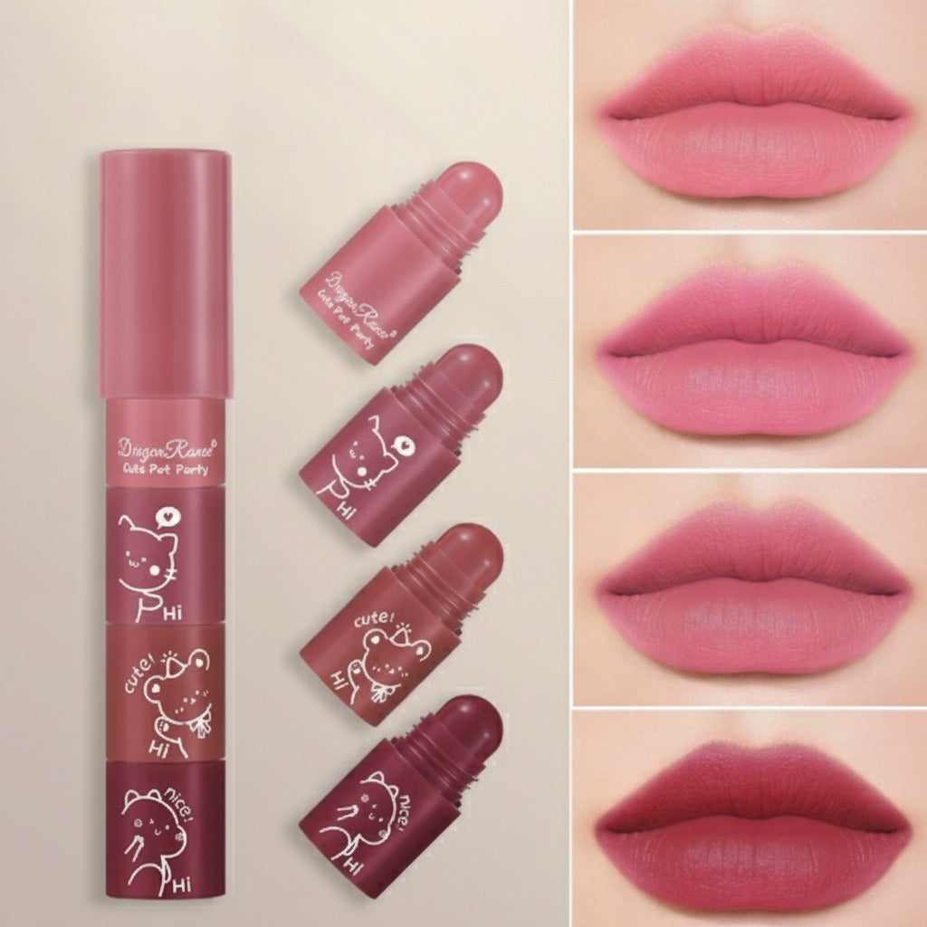 Cute Character Roller Lip Tint Set – Korean beauty tool (view 1)