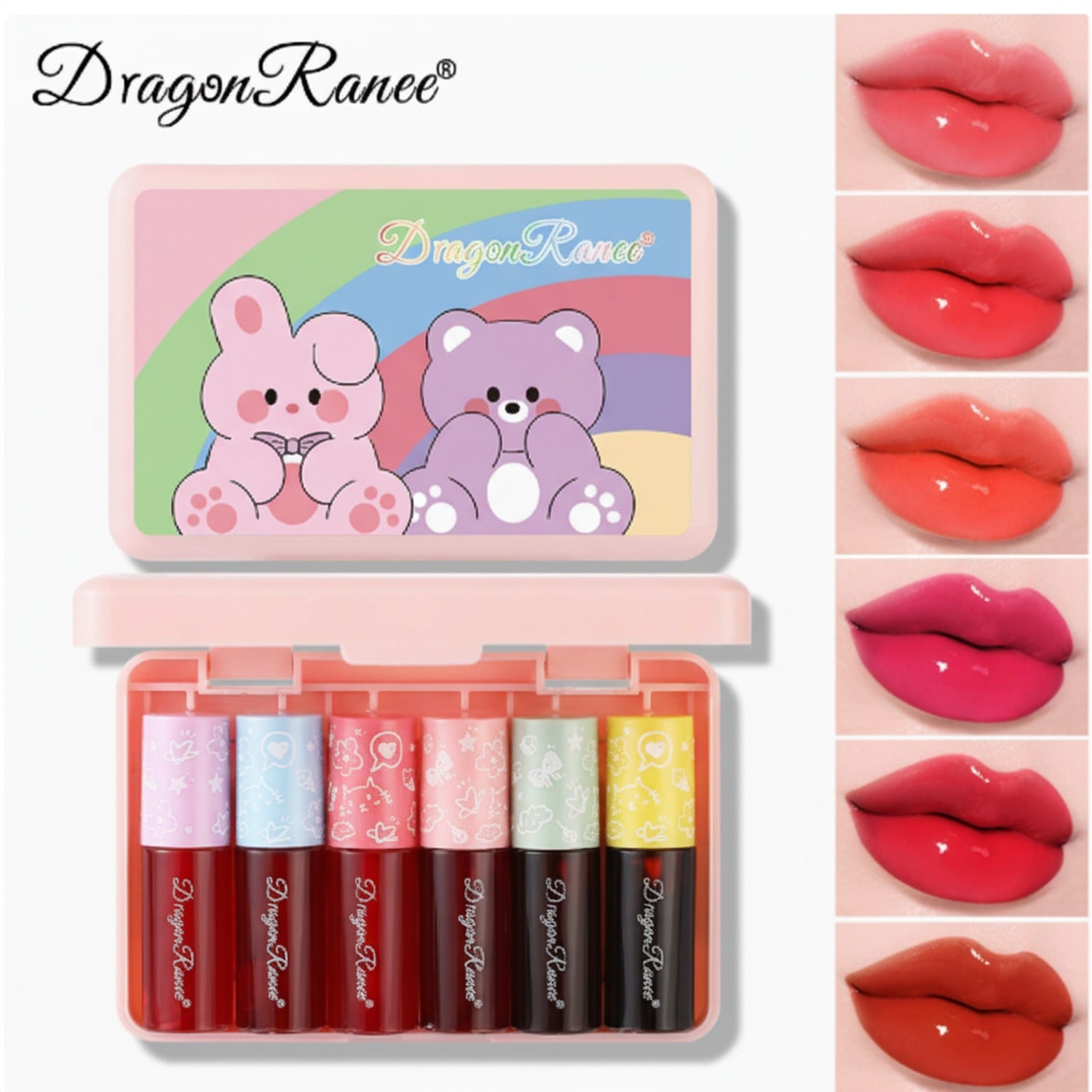 Liquid Lipstick Set With Cute Bear Design