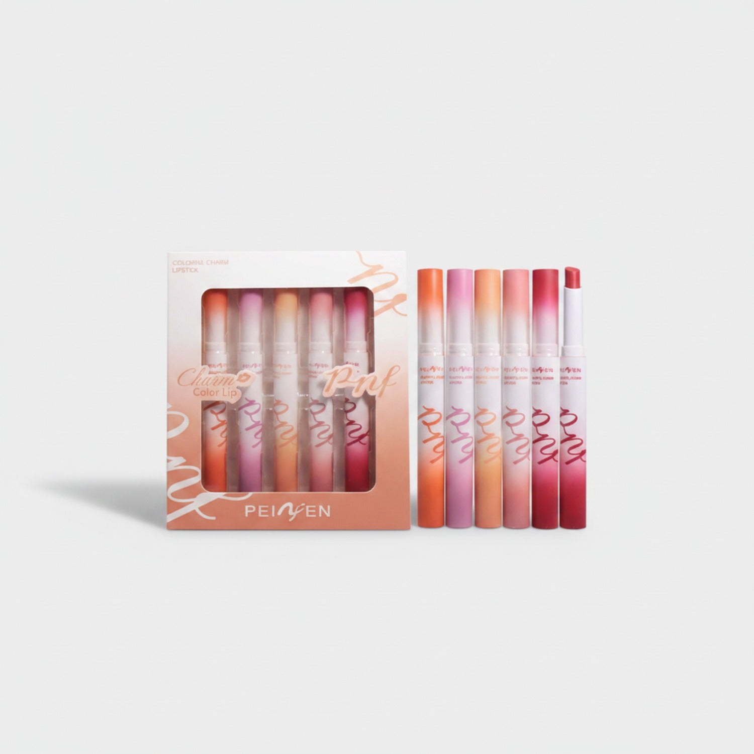 Colorful Gradient Lipstick Set - 6 Piece Collection