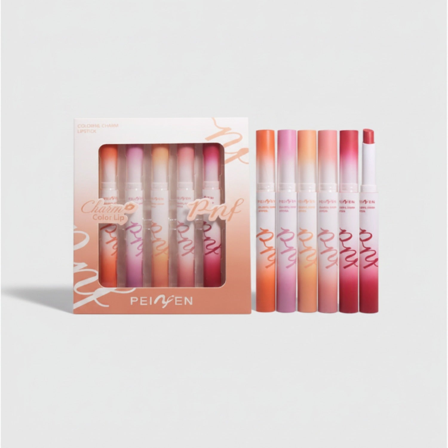 Colorful Gradient Lipstick Set - 6 Piece Collection