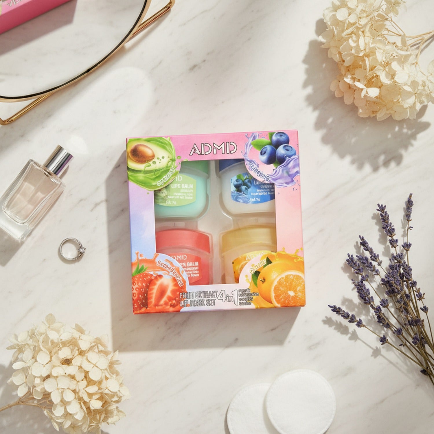 Fruit Extract Lip Balm Set Four Pack – Korean beauty tool (view 3)