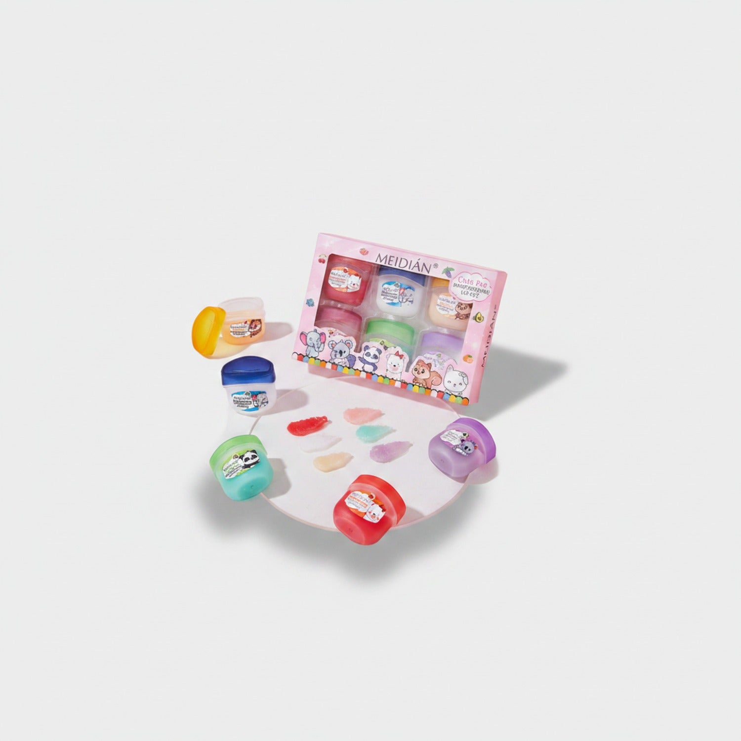 Colorful Slime Set with Animal Character Containers