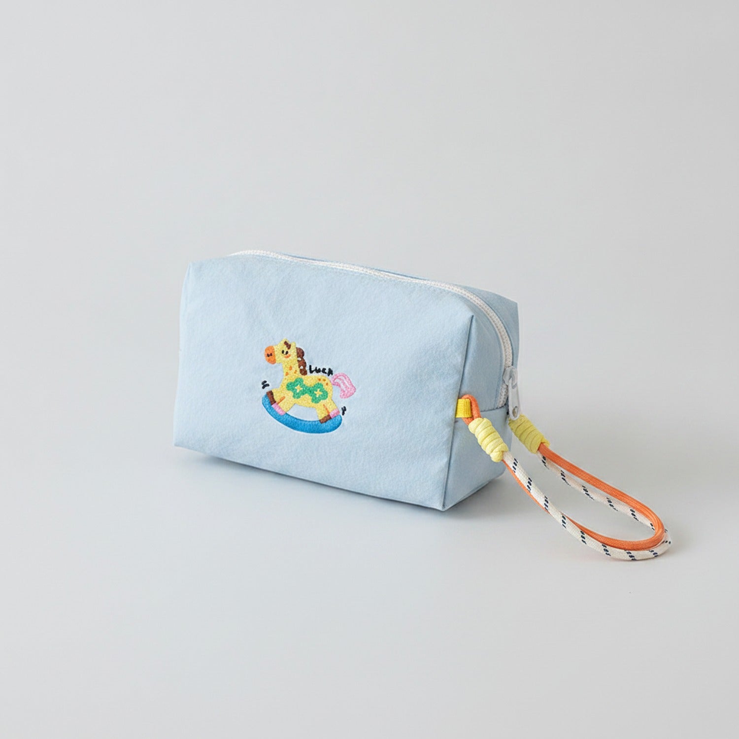 Rocking Horse Cosmetic Bag With Charm - Blue
