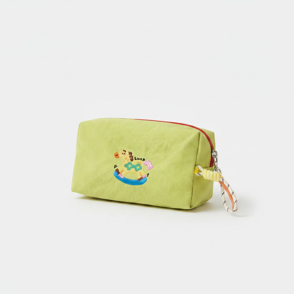 Rocking Horse Cosmetic Bag With Charm - Green – bags & wallets (view 1)