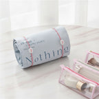 Canvas Cosmetic Bag With Ribbon Tie - Sea Salt Blue