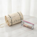 Canvas Cosmetic Bag With Ribbon Tie - Cream White – bags & wallets (view 2)