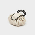 Pleated Cosmetic Bag with Roman Numeral Mirror - Cream White – bags & wallets (view 1)