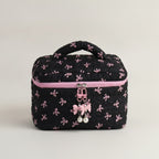 Quilted Bow Barrel Cosmetic Bag – bags & wallets (view 1)