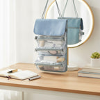 Hanging Cosmetic Organizer Bag Compartments - Sea Blue – bags & wallets (view 2)