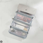 Hanging Cosmetic Organizer Bag Compartments - Gray – bags & wallets (view 2)