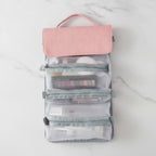 Hanging Cosmetic Organizer Bag Compartments - Pink – bags & wallets (view 2)